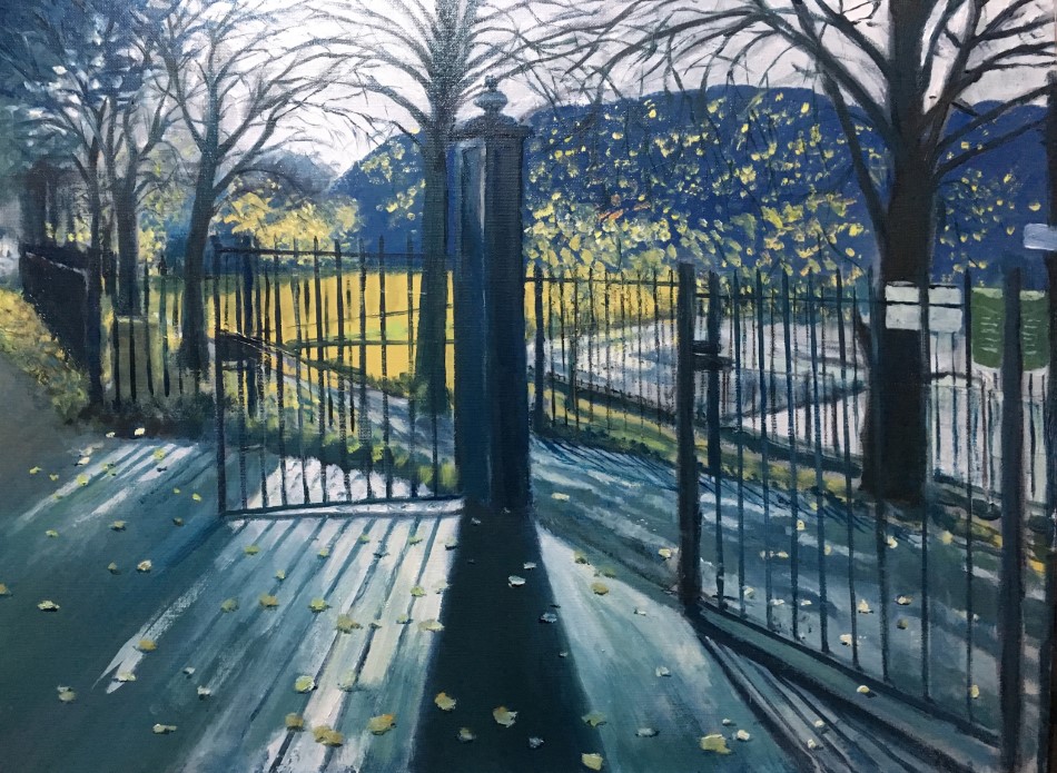 Painting of a park gate